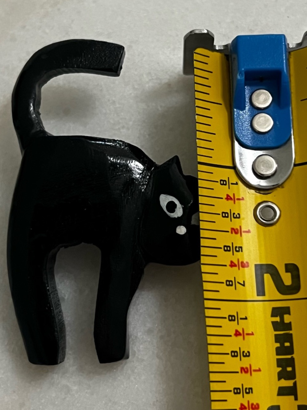 Vintage 1980’s Wooden Hand Painted Black Cat Brooch Pin - Picture 3 of 4